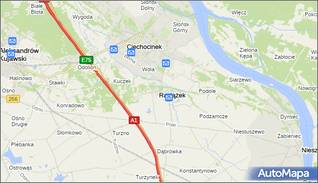 mapa Raciążek, Raciążek na mapie Targeo