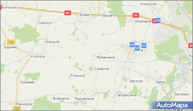 mapa Radakowice, Radakowice na mapie Targeo
