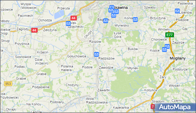 mapa Radziszów, Radziszów na mapie Targeo