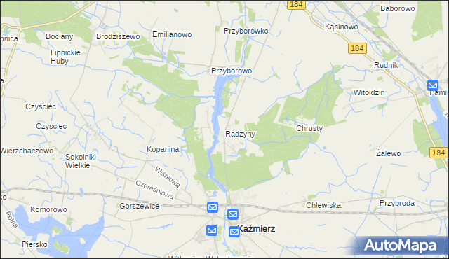 mapa Radzyny, Radzyny na mapie Targeo