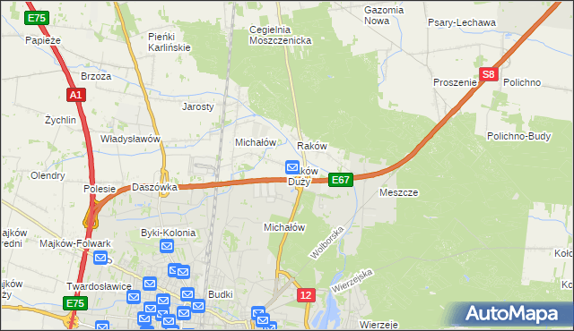 mapa Raków Duży, Raków Duży na mapie Targeo