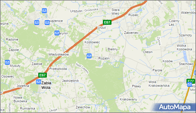 mapa Rozalin gmina Nadarzyn, Rozalin gmina Nadarzyn na mapie Targeo