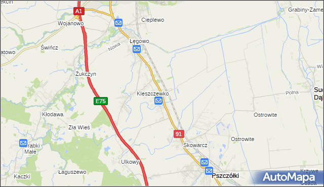 mapa Różyny, Różyny na mapie Targeo