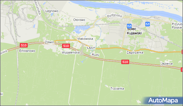 mapa Rudy gmina Solec Kujawski, Rudy gmina Solec Kujawski na mapie Targeo