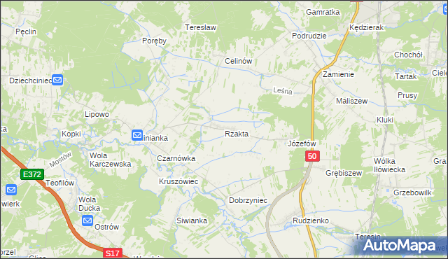 mapa Rzakta, Rzakta na mapie Targeo