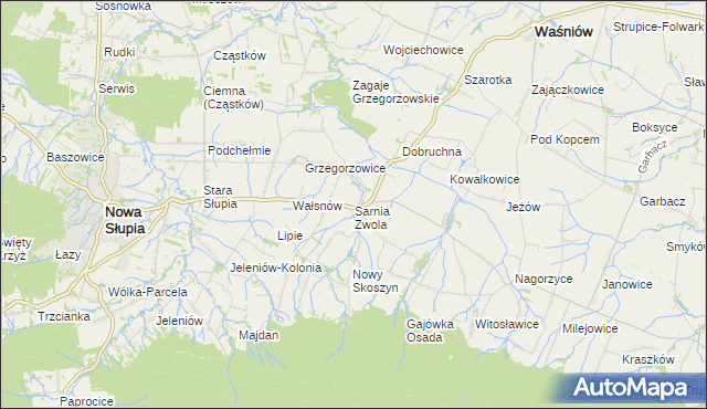 mapa Sarnia Zwola, Sarnia Zwola na mapie Targeo