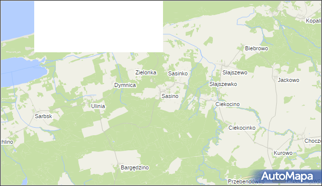 mapa Sasino, Sasino na mapie Targeo