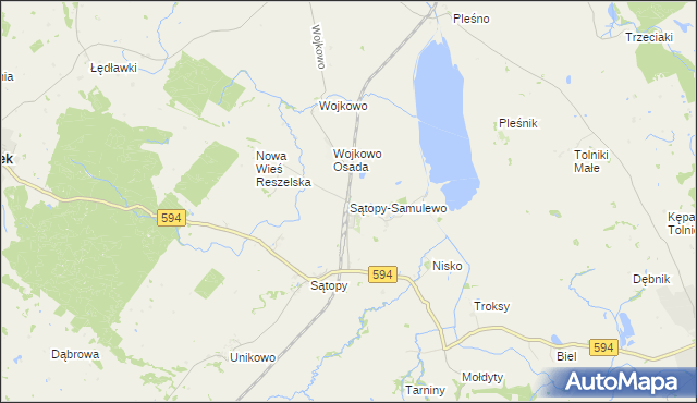 mapa Sątopy-Samulewo, Sątopy-Samulewo na mapie Targeo