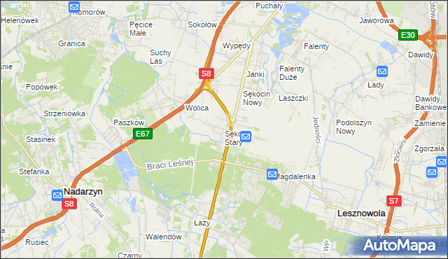 mapa Sękocin Stary, Sękocin Stary na mapie Targeo