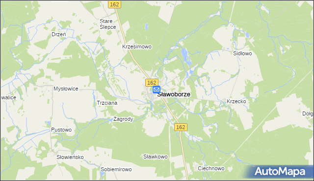 mapa Sławoborze, Sławoborze na mapie Targeo