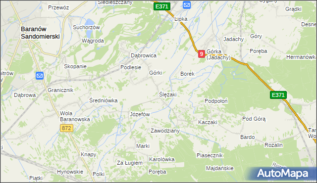 mapa Ślęzaki, Ślęzaki na mapie Targeo