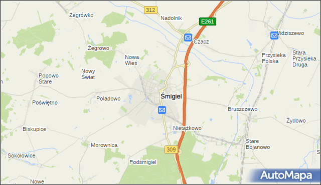 mapa Śmigiel, Śmigiel na mapie Targeo