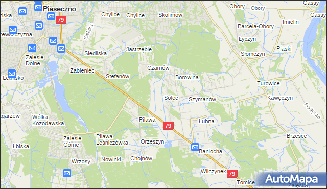 mapa Solec gmina Góra Kalwaria, Solec gmina Góra Kalwaria na mapie Targeo