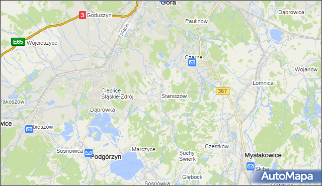 mapa Staniszów, Staniszów na mapie Targeo