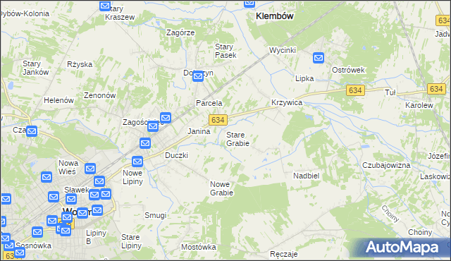 mapa Stare Grabie, Stare Grabie na mapie Targeo