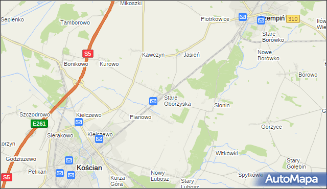 mapa Stare Oborzyska, Stare Oborzyska na mapie Targeo