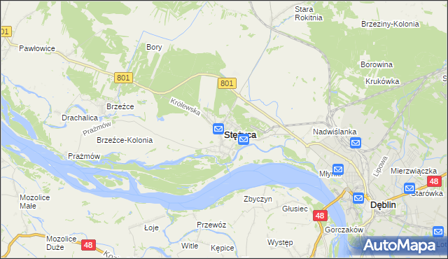 mapa Stężyca powiat rycki, Stężyca powiat rycki na mapie Targeo