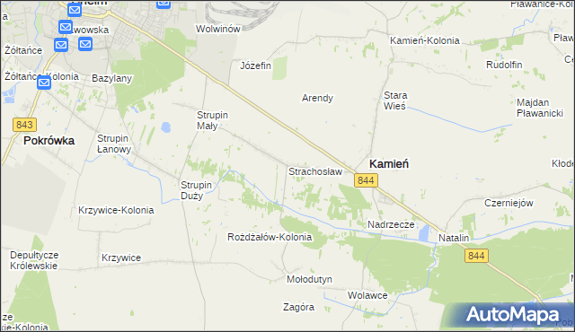mapa Strachosław, Strachosław na mapie Targeo