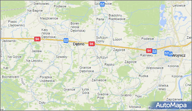 mapa Sufczyn gmina Dębno, Sufczyn gmina Dębno na mapie Targeo