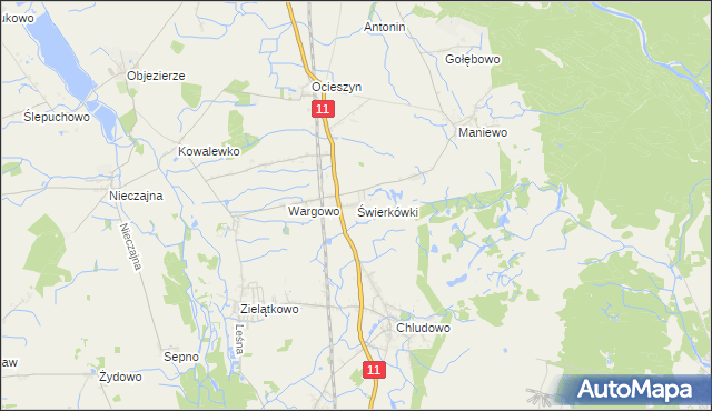 mapa Świerkówki, Świerkówki na mapie Targeo