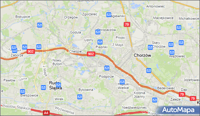 mapa Świętochłowice, Świętochłowice na mapie Targeo