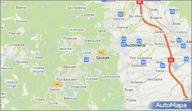 mapa Szczyrk, Szczyrk na mapie Targeo