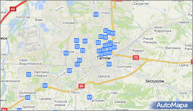 mapa Tarnów, Tarnów na mapie Targeo