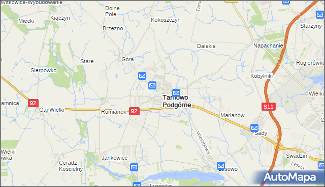 mapa Tarnowo Podgórne, Tarnowo Podgórne na mapie Targeo