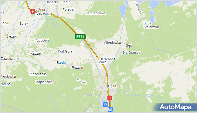 mapa Tarnowska Wola gmina Nowa Dęba, Tarnowska Wola gmina Nowa Dęba na mapie Targeo