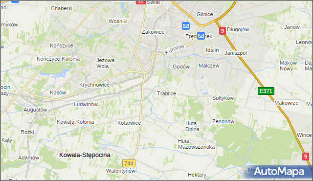 mapa Trablice, Trablice na mapie Targeo