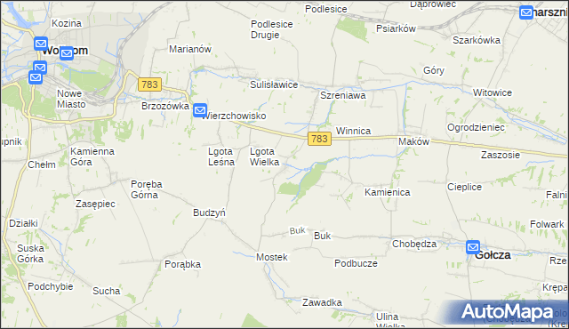 mapa Trzebienice, Trzebienice na mapie Targeo