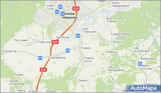 mapa Trzeboś, Trzeboś na mapie Targeo