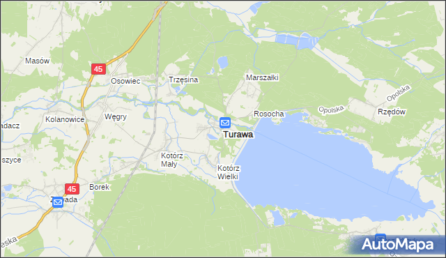 mapa Turawa, Turawa na mapie Targeo