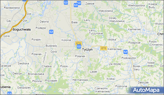 mapa Tyczyn powiat rzeszowski, Tyczyn powiat rzeszowski na mapie Targeo