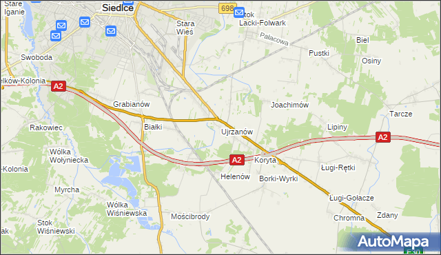 mapa Ujrzanów, Ujrzanów na mapie Targeo