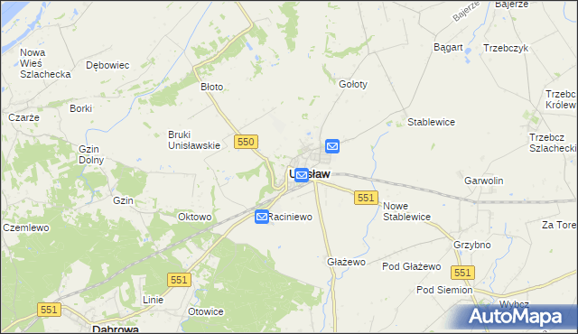 mapa Unisław powiat chełmiński, Unisław powiat chełmiński na mapie Targeo