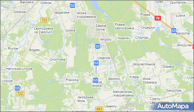 mapa Ustanów, Ustanów na mapie Targeo