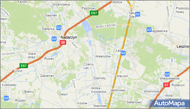 mapa Walendów, Walendów na mapie Targeo