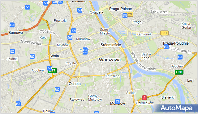 mapa Warszawy, Warszawa na mapie Targeo