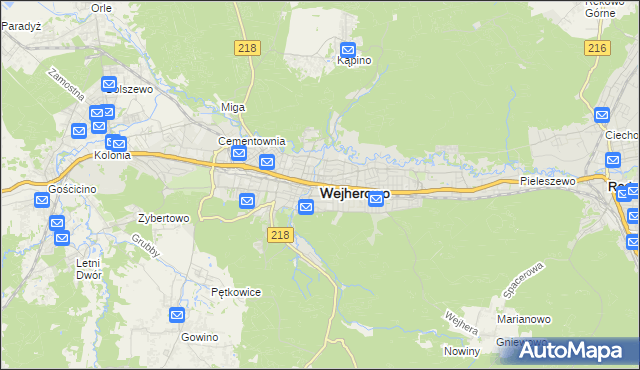 mapa Wejherowo, Wejherowo na mapie Targeo