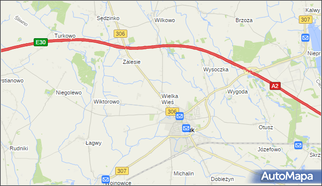 mapa Wielka Wieś gmina Buk, Wielka Wieś gmina Buk na mapie Targeo