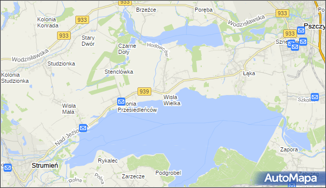 mapa Wisła Wielka, Wisła Wielka na mapie Targeo