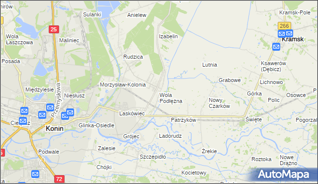 mapa Wola Podłężna, Wola Podłężna na mapie Targeo