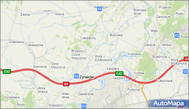 mapa Wola Żyrakowska, Wola Żyrakowska na mapie Targeo