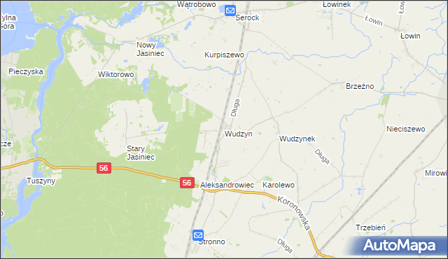 mapa Wudzyn, Wudzyn na mapie Targeo