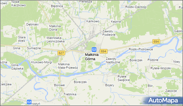 mapa Zawisty Dzikie, Zawisty Dzikie na mapie Targeo