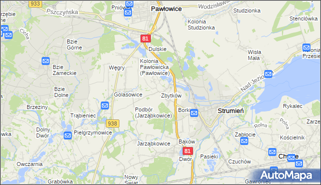 mapa Zbytków, Zbytków na mapie Targeo