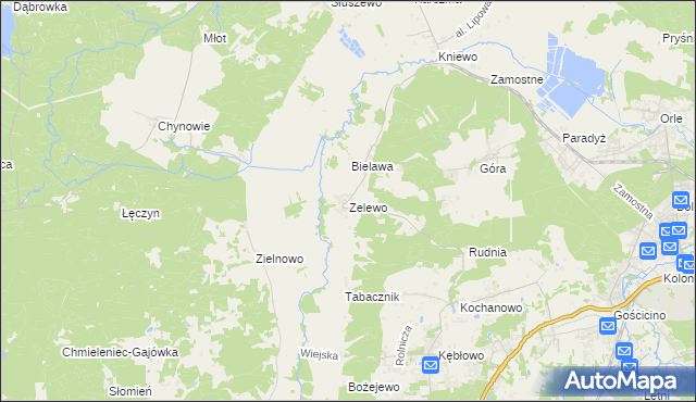 mapa Zelewo, Zelewo na mapie Targeo