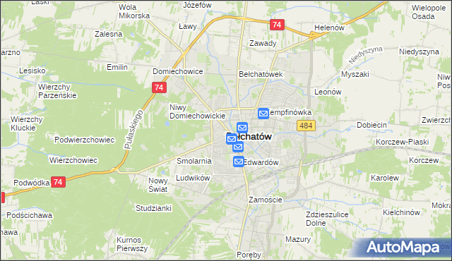 mapa Bełchatów, Bełchatów na mapie Targeo