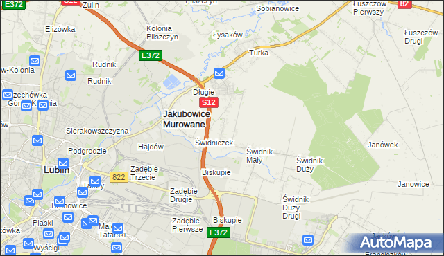 mapa Biskupie-Kolonia gmina Wólka, Biskupie-Kolonia gmina Wólka na mapie Targeo